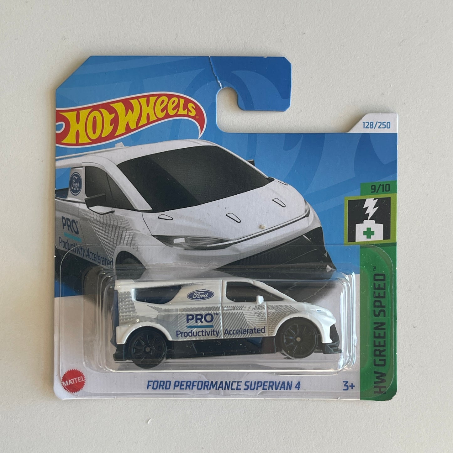 Hot Wheels Ford Performance Supervan 4 (White) Short Card (Damaged) HW Green Speed 128/250