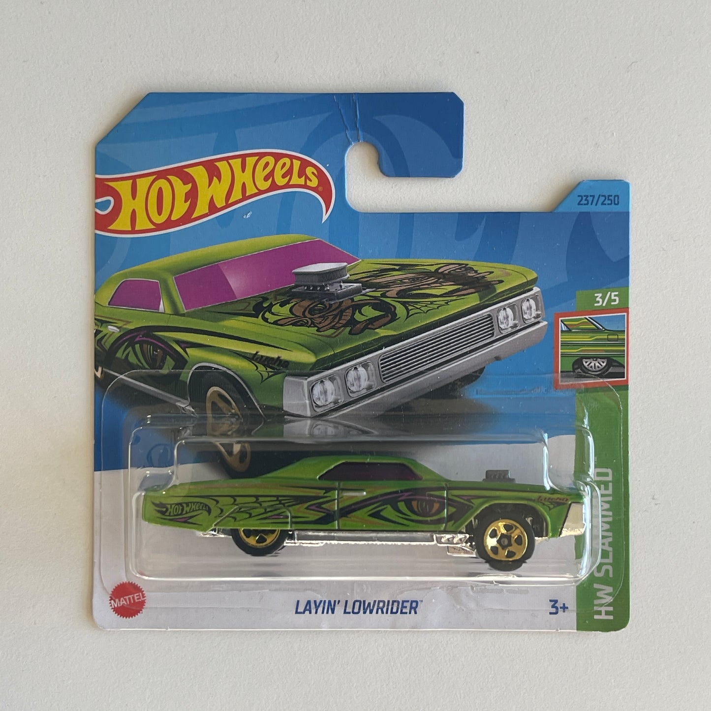 Hot Wheels Layin' Lowrider (Green) Short Card (Damaged) HW Slammed 237/250