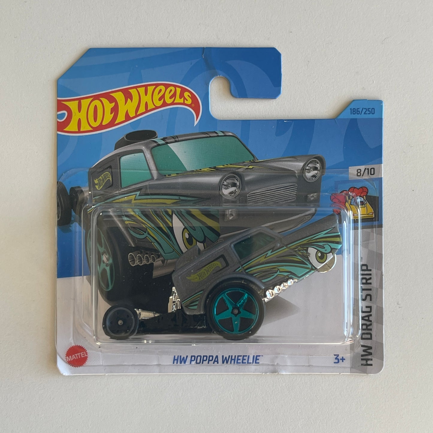 Hot Wheels HW Poppa Wheelie (Grey) Short Card (Damaged) HW Drag Strip 186/250