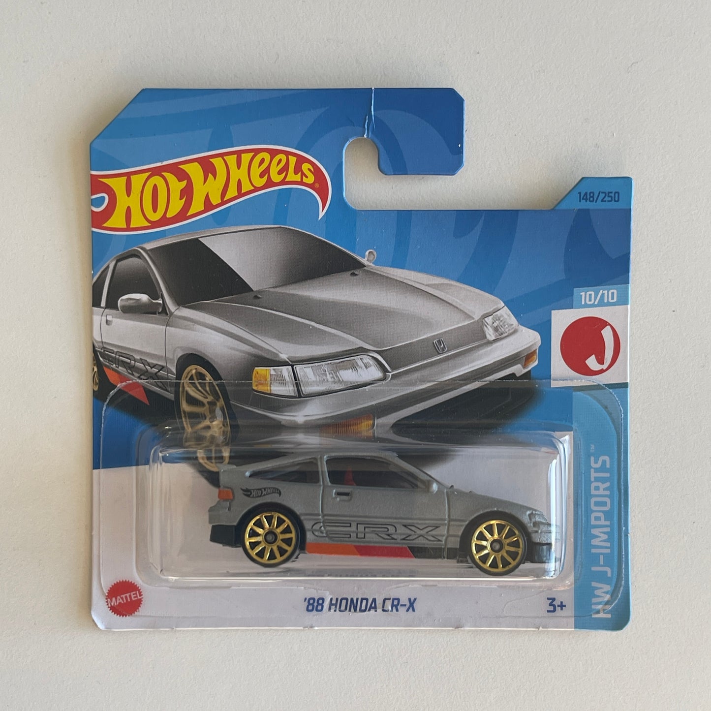 Hot Wheels '88 Honda CR-X (Grey) Short Card (Damaged) HW J-Imports 148/250