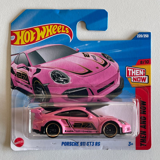 Hot Wheels Porsche 911 GT3 RS (Pink) Short Card (Damaged) Then And Now 220/250
