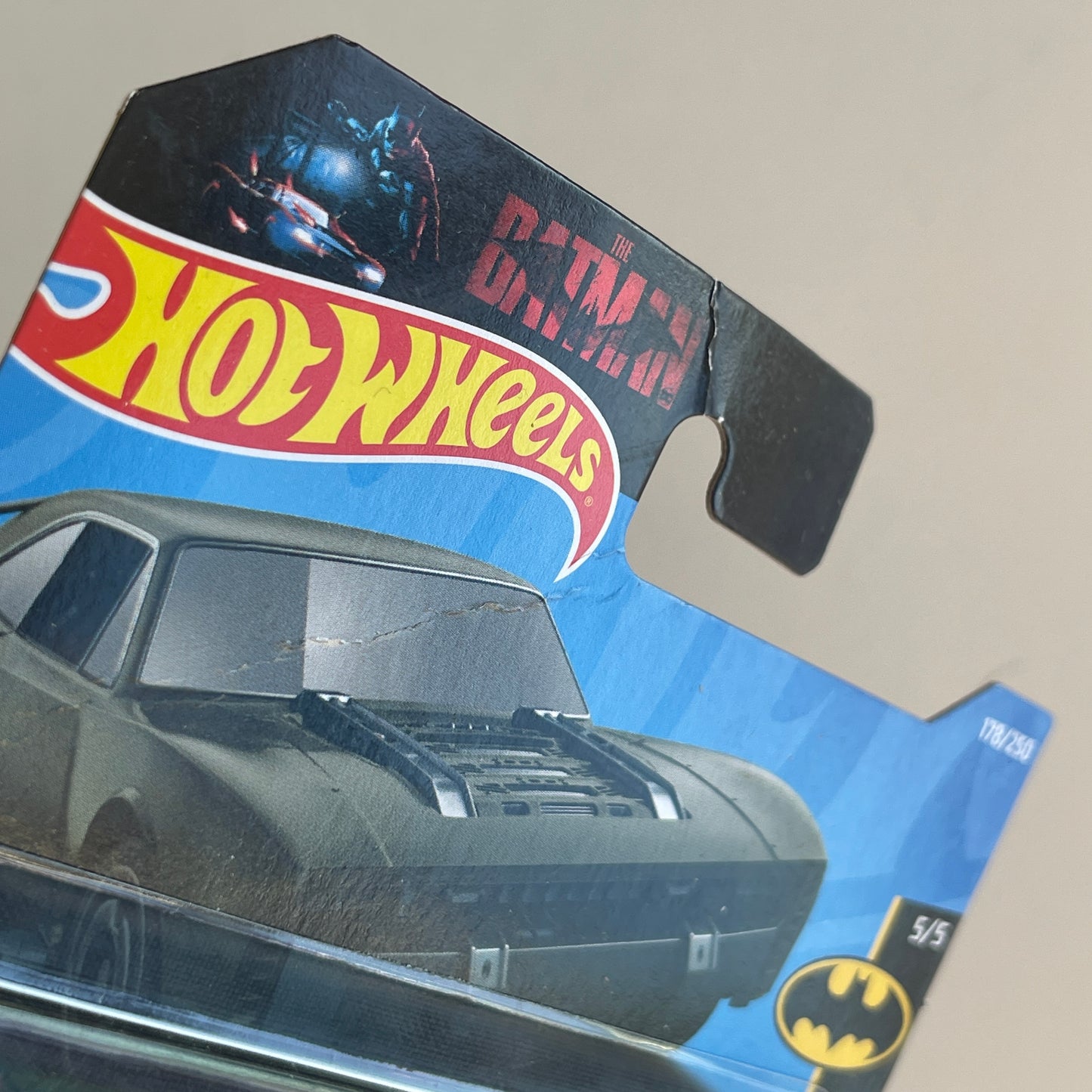 Hot Wheels Batmobile (Dark Green) Short Card (Damaged) Batman 178/250