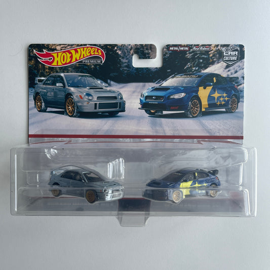 Hot Wheels 2 Twin Pack Subaru Impreza WRX,  '16 Subaru WRX STI (Damaged)