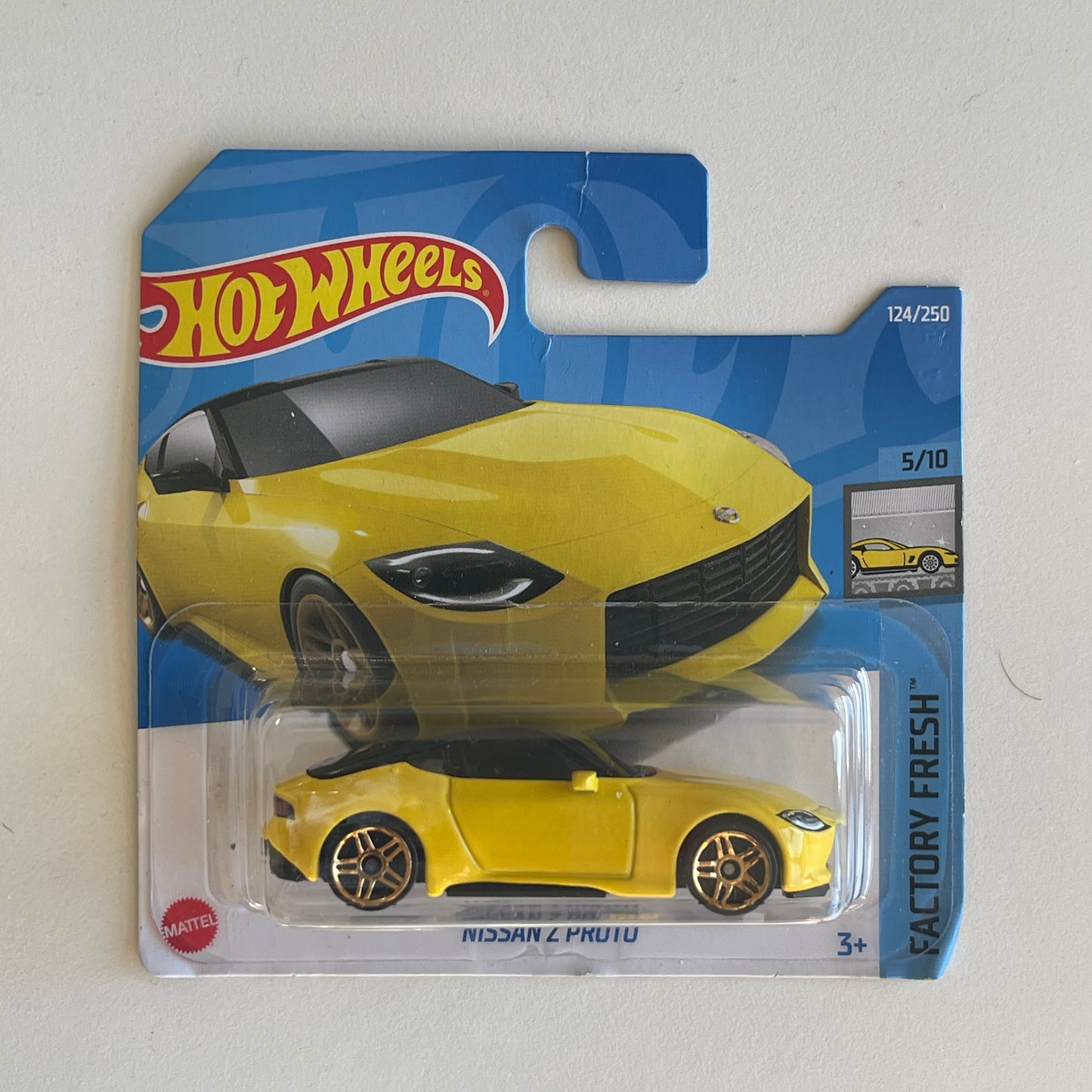 Hot Wheels Nissan Z Proto (Yellow) Short Card (Damaged) Factory Fresh 124/250