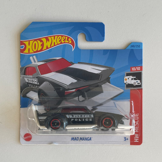 Hot Wheels Mad Manga (Grey) Short Card (Damaged) HW Rescue 248/250