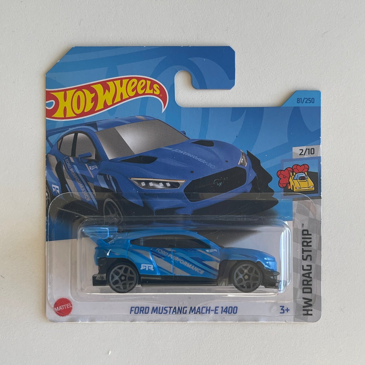 Hot Wheels Ford Mustang Mach-E 1400 (Blue) Short Card (Damaged) HW Drag Strip 81/250