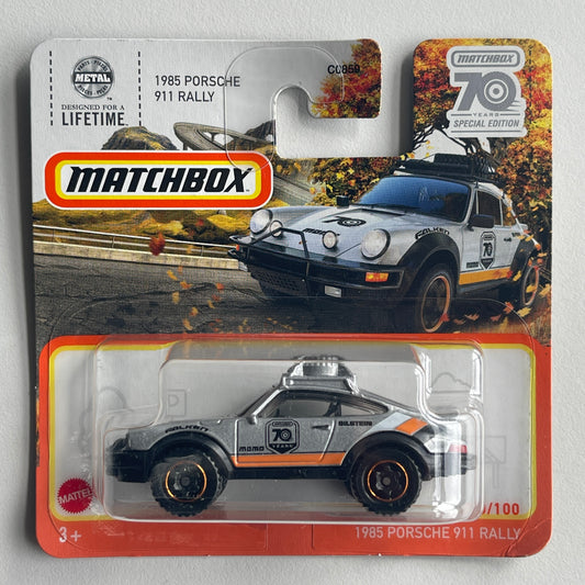 Matchbox 1985 Porsche 911 Rally (Grey) Short Card (Damaged)