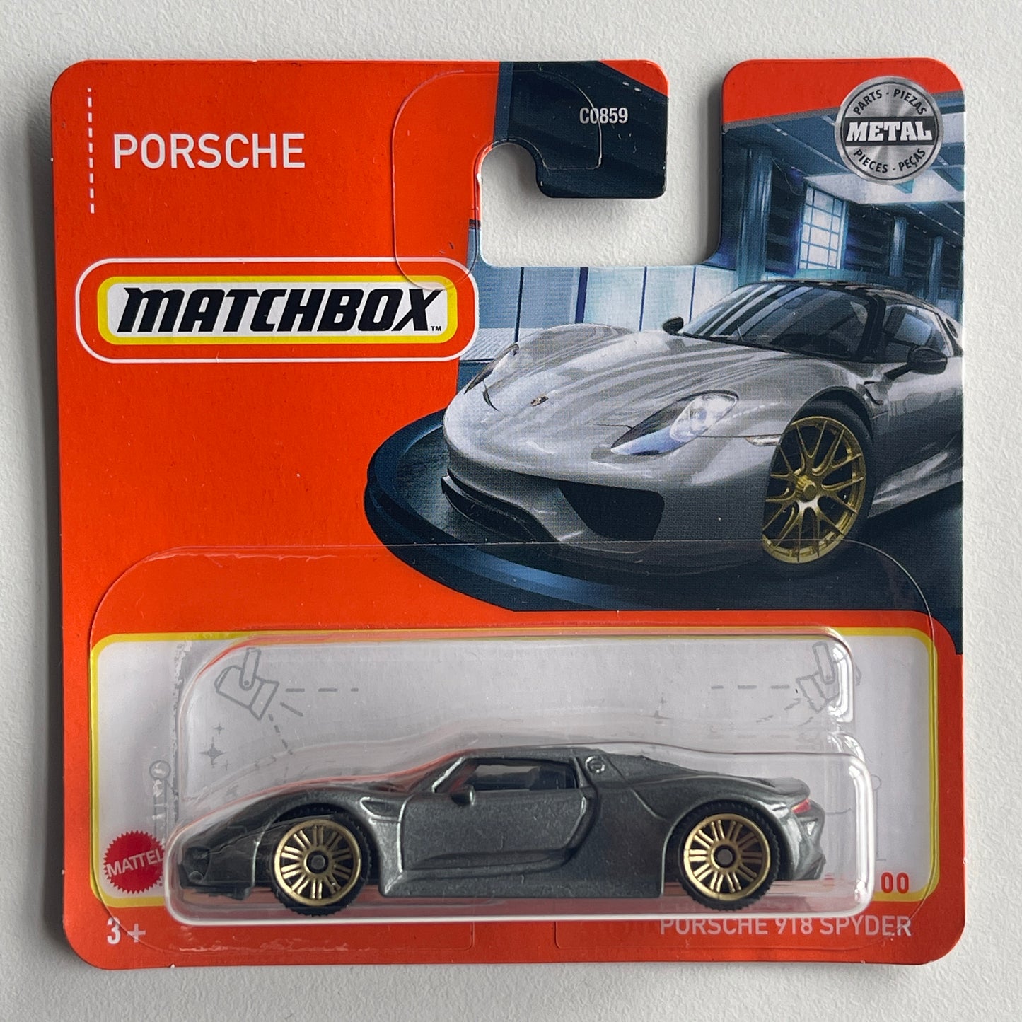 Matchbox Porsche 918 Spyder (Grey) Short Card