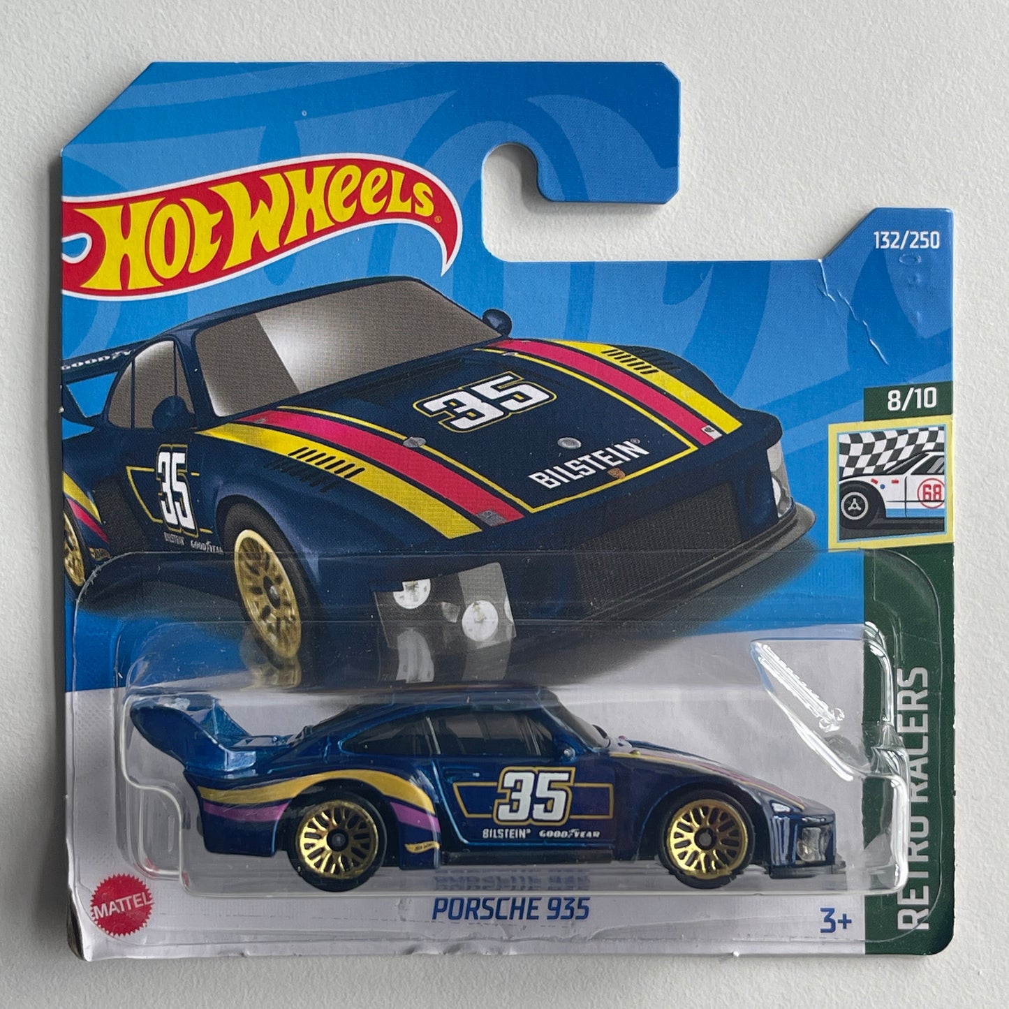 Hot Wheels Porsche 935 (Blue) Short Card (Damaged) Retro Racers 132/250