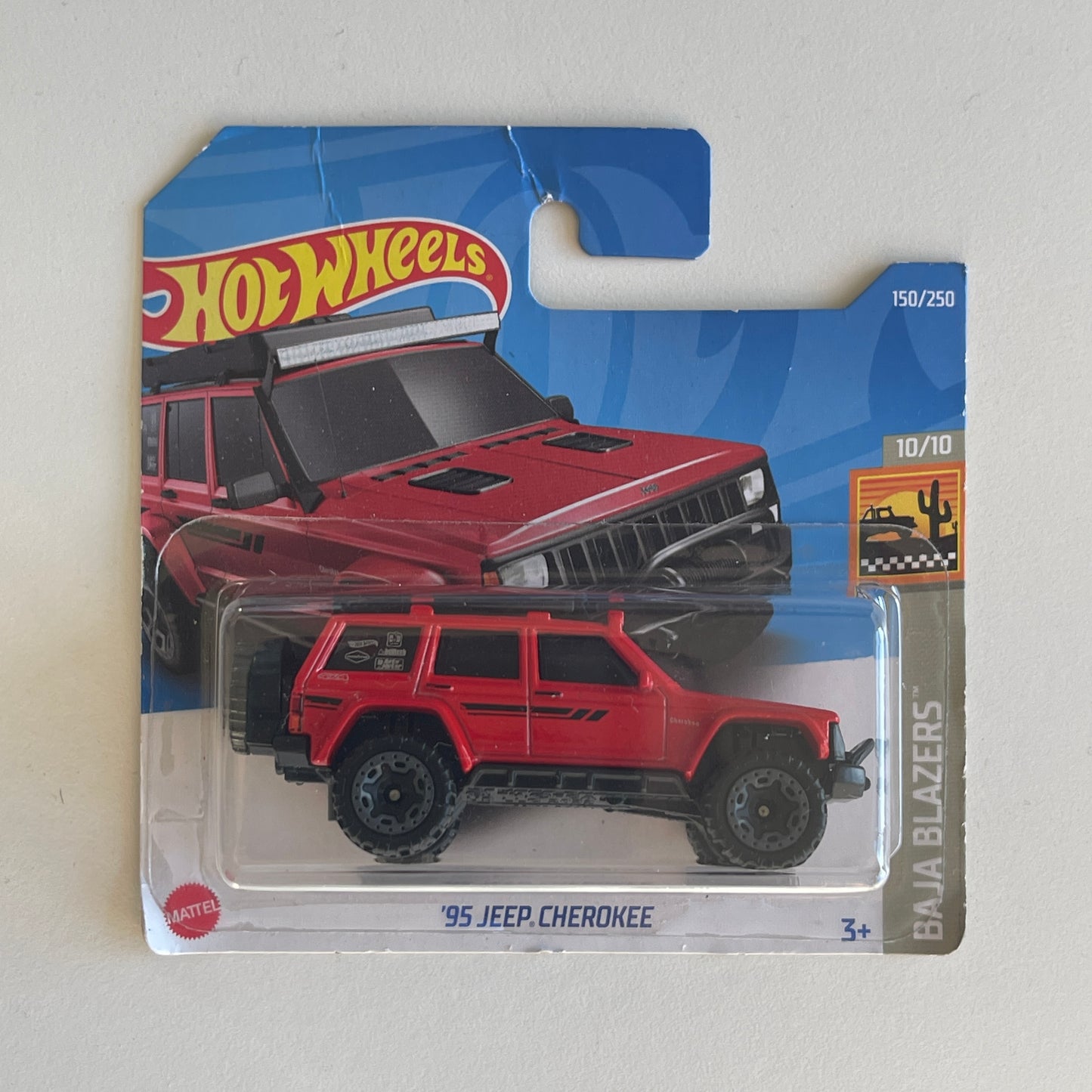 Hot Wheels '95 Jeep Cherokee (Red) Short Card (Damaged) Baja Blazers 150/250