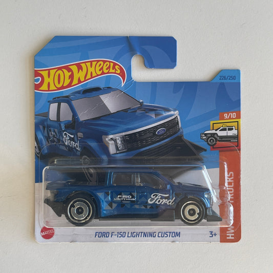 Hot Wheels Ford F-150 Lightening Custom (Blue) Short Card (Damaged) HW Hot Trucks 226/250