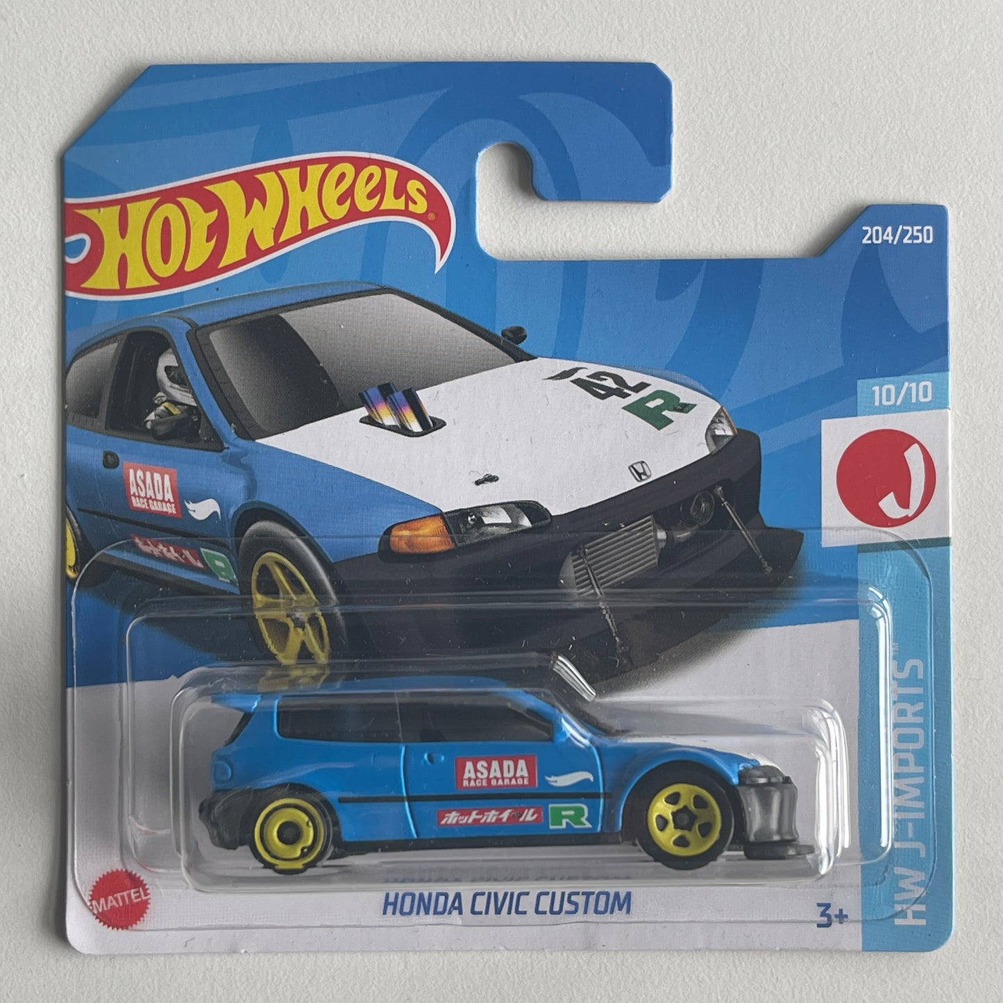 Hot Wheels Honda Civic Custom (Blue) Short Card HW J-Imports 204/250