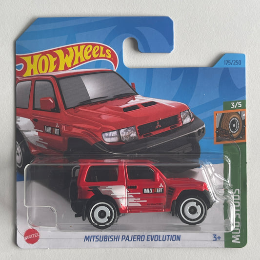 Hot Wheels Mitsubishi Pajero Evolution (Red) Short Card Mud Studs 175/250