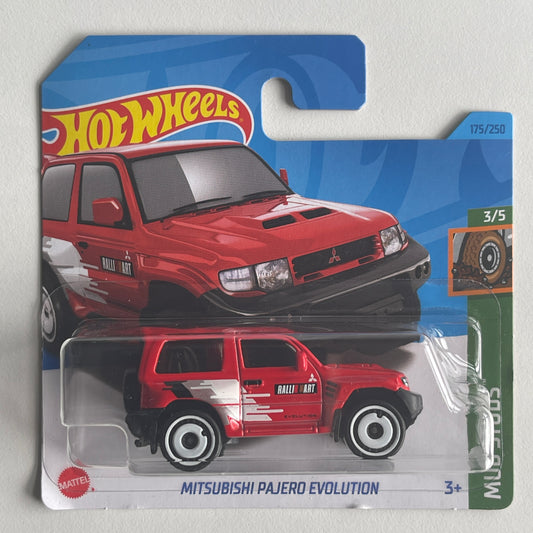 Hot Wheels Mitsubishi Pajero Evolution (Red) Short Card (Damaged) Mud Studs 175/250