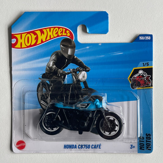 Hot Wheels Honda CB750 Cafe (Black/Blue) Short Card (Damaged) Moto 150/250