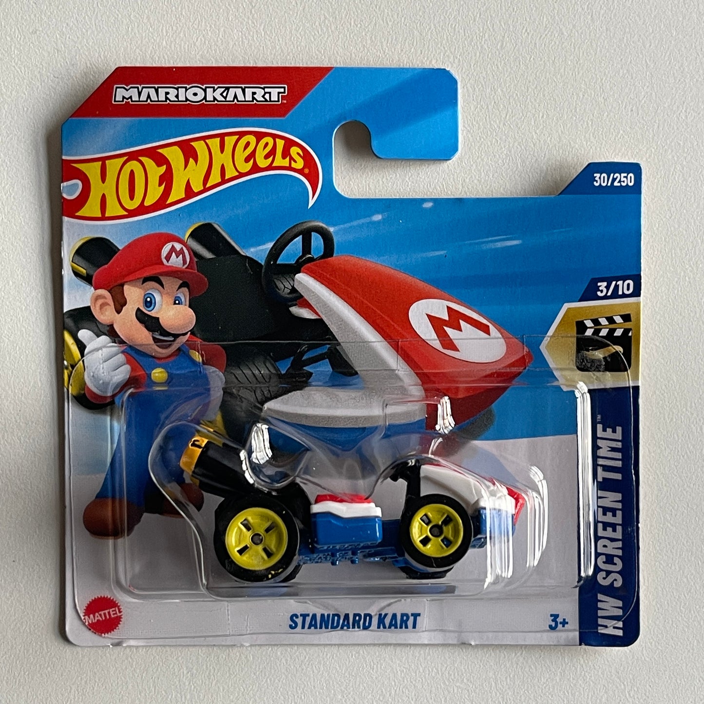 Hot Wheels MarioKart Standard Kart (Mario) Short Card (Damaged) HW Screen Time 30/250