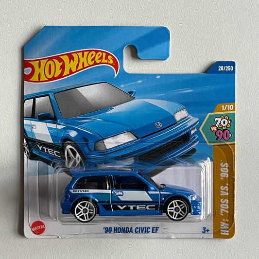 Hot Wheels '90 Honda Civic EF (Blue) Short Card HW: '70s vs. '90s 28/250