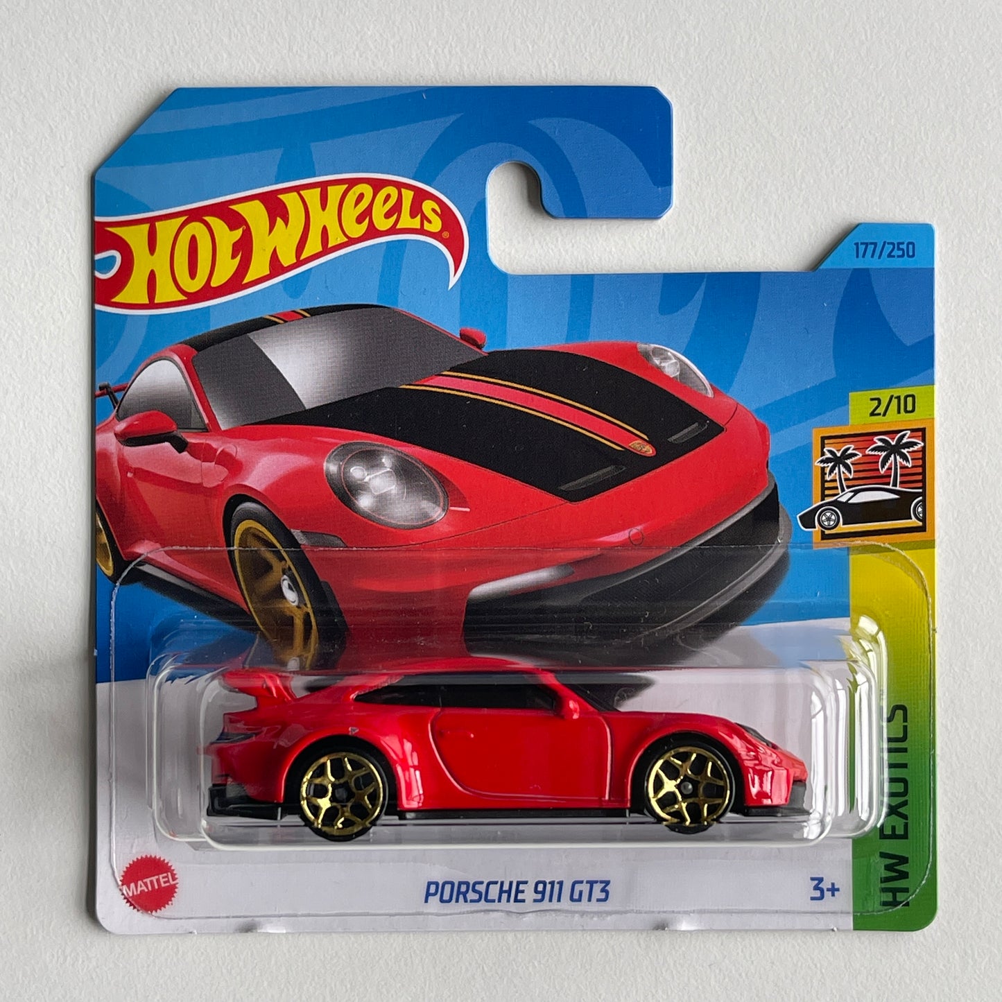 Hot Wheels Porsche 911 GT3 (Red) Short Card (Damaged) HW Exotics 177/250