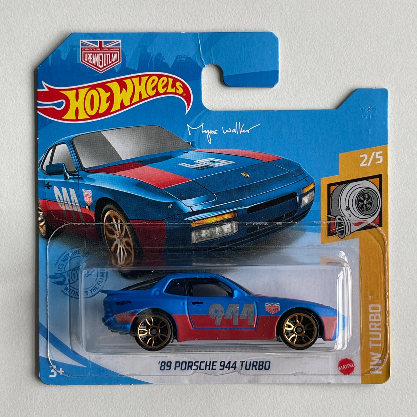 Hot Wheels Magnus Walker '89 Porsche 944 Turbo (Blue) Short Card (Damaged) HW Turbo 45/250