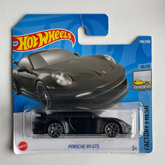 Hot Wheels Porsche 911 GT3 (Black) Short Card (Damaged) Factory Fresh 199/250