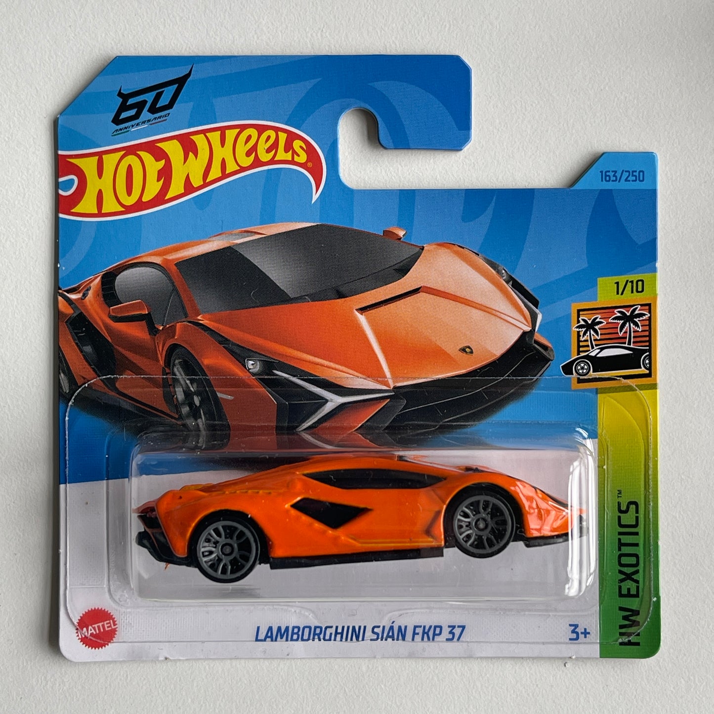 Hot Wheels Lamborghini Sian FKP 37 (Orange) Short Card HW Exotics 163/250