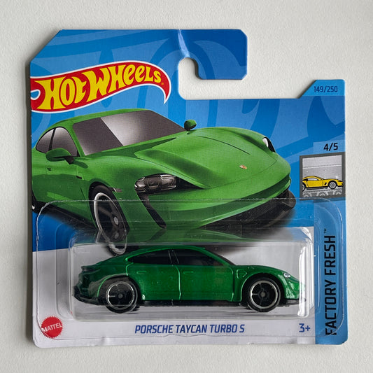 Hot Wheels Porsche Taycan Turbo S (Green) Short Card (Damage) Factory Fresh 149/250