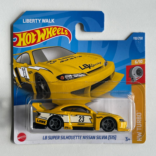 Hot Wheels LB Super Silhouette Nissan Silvia (Yellow) Short Card HW Turbo 110/250