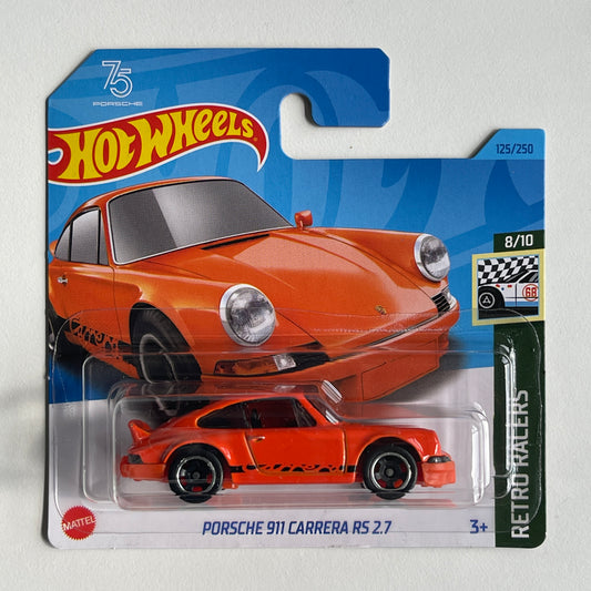 Hot Wheels Porsche 911 Carrera RS 2.7 (Orange) Short Card Retro Racers 125/250