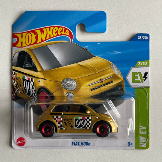 Hot Wheels Fiat 500e (Gold) Short Card (Damaged) HW EV 33/250