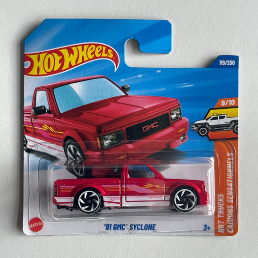 Hot Wheels '91 GMC Syclone (Red) Short Card (Damaged) HW Hot Trucks 119/250