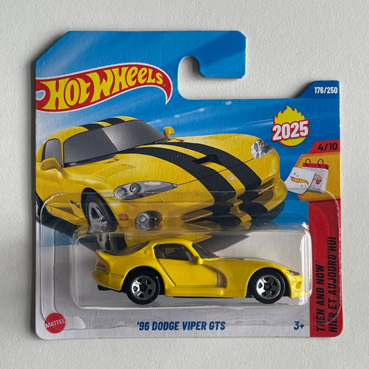 Hot Wheels '96 Dodge Viper GTS (Yellow) Short Card Then And Now 176/250