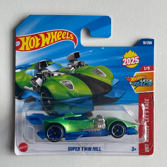 Hot Wheels Netflix Super Twin Mill (Green) Short Card (Damaged) Hot Wheels Let's Race 19/250