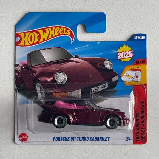 Hot Wheels Porsche 911 Turbo Cabriolet (Purple) Short Card Then And Now 239/250