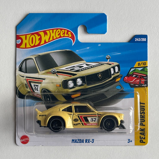 Hot Wheels Mazda RX-3 (Yellow) Short Card Peak Pursuit 243/250