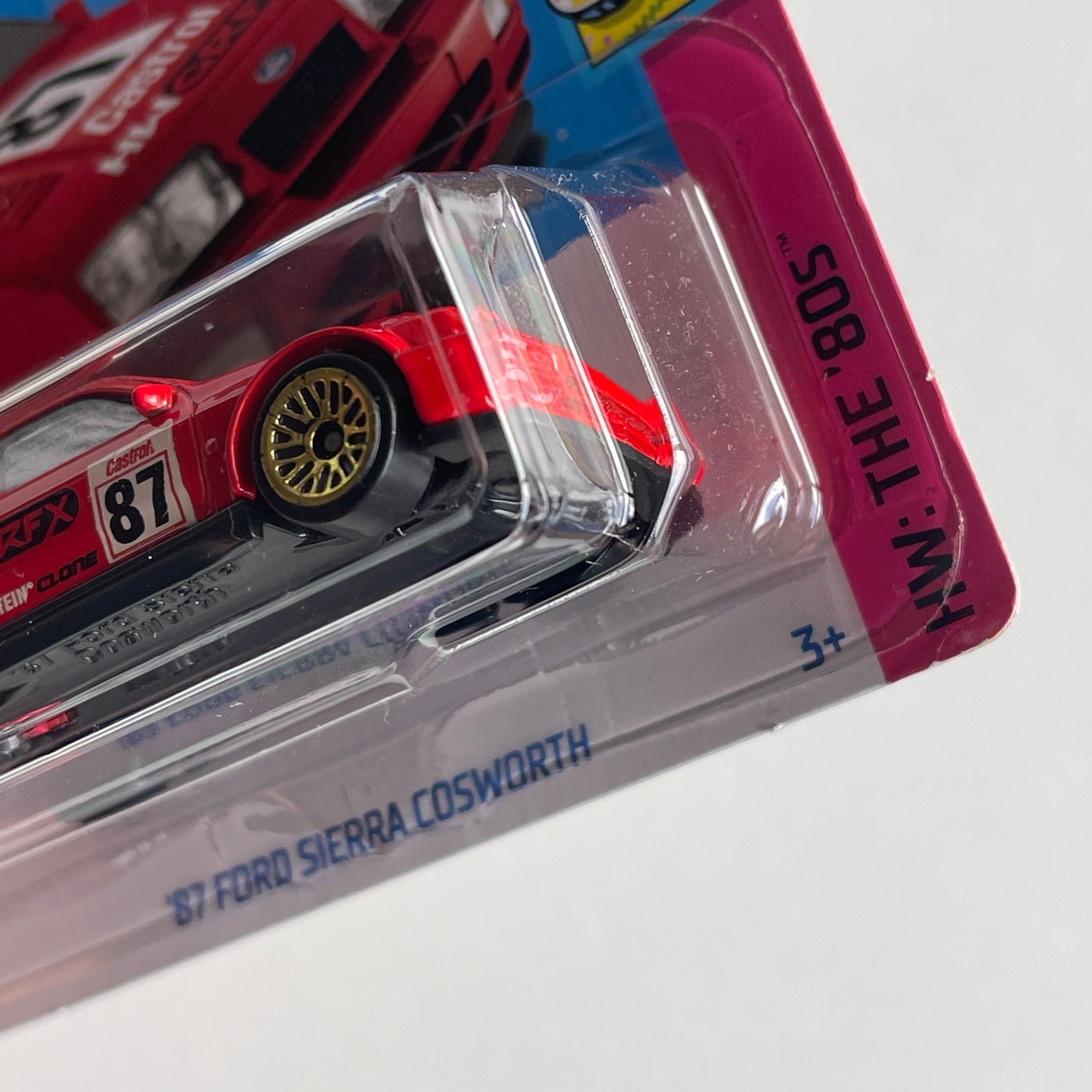 Hot Wheels '87 Ford Sierra Cosworth (Red) Short Card (Damaged) HW The '80s 2/250