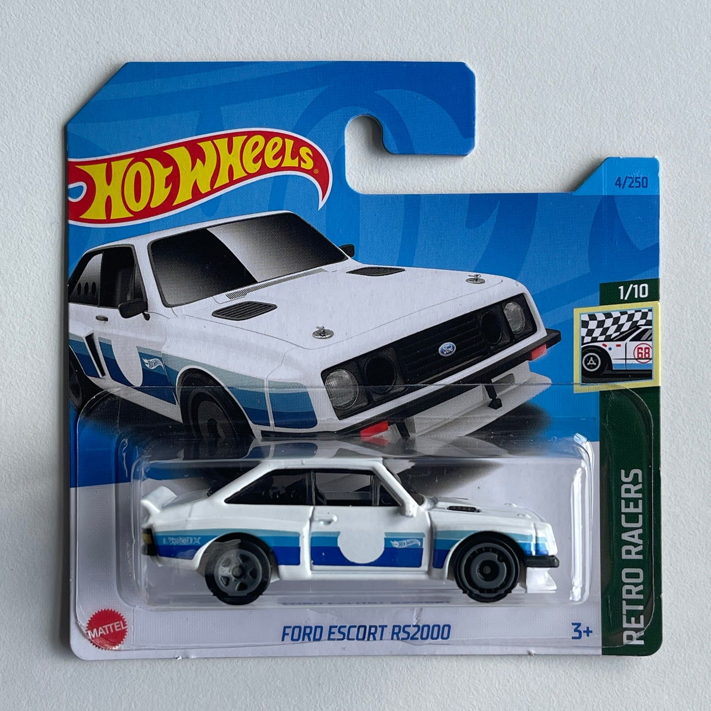 Hot Wheels Ford Escort RS2000 (White) Short Card Retro Racers 4/250