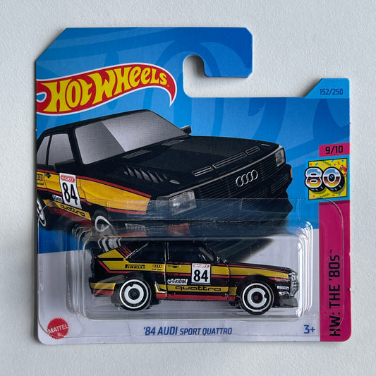 Hot Wheels '84 Audi Sport Quattro (Black) Short Card HW The '80s 152/250