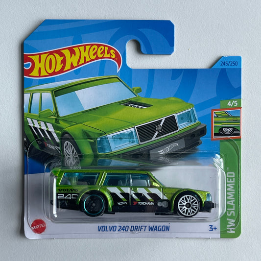 Hot Wheels Volvo 240 Drift Wagon (Green) Short Card (Damaged) HW Slammed 245/250