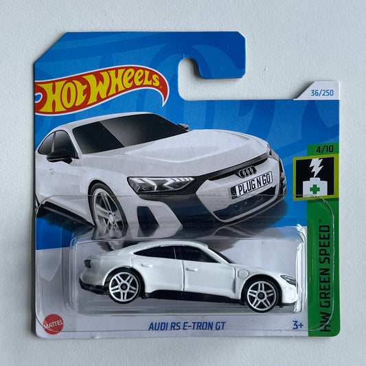 Hot Wheels Audi RS E-Tron GT (White) Short Card (Damaged) HW Green Speed 36/250