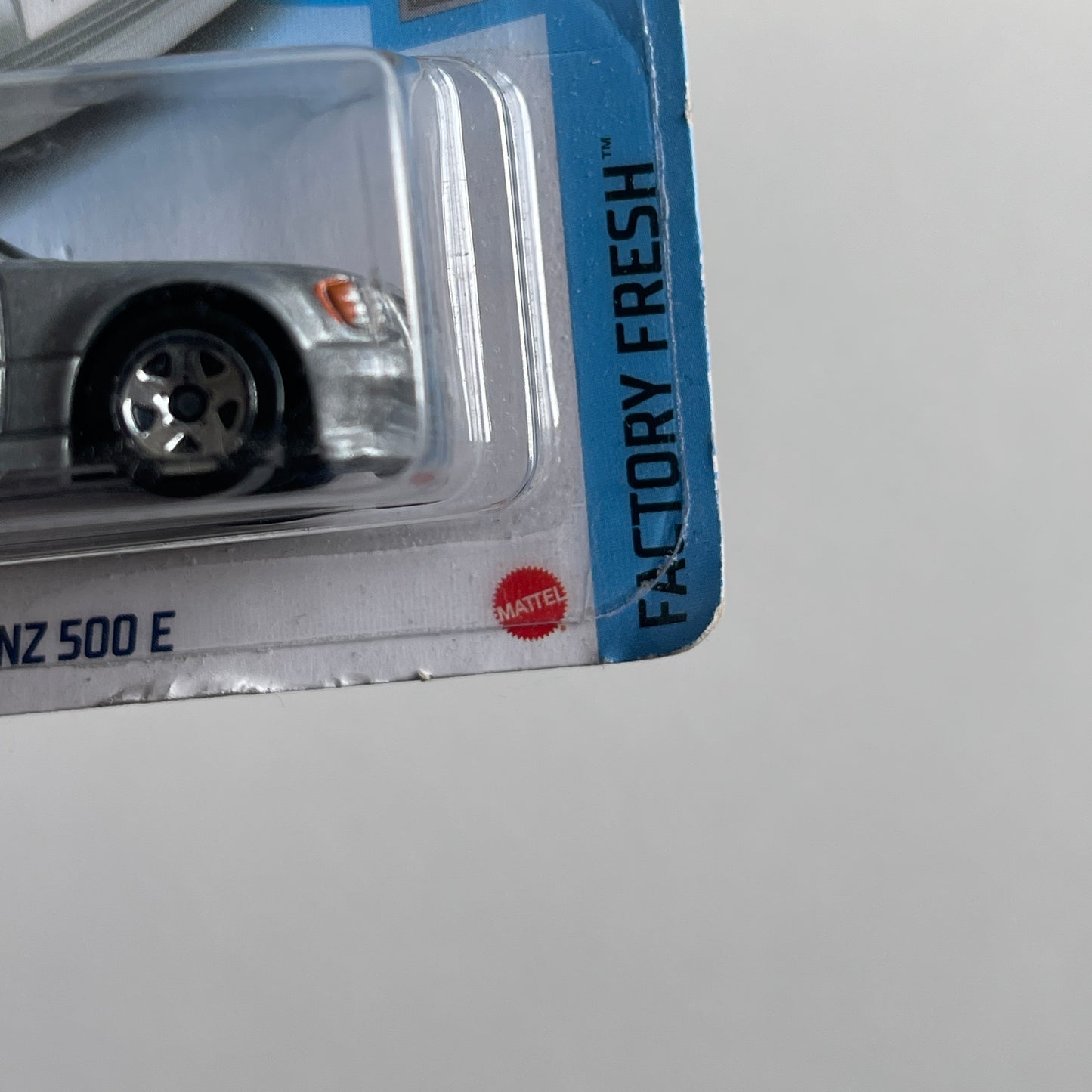 Hot Wheels Mercedes-Benz 500 E (Grey) Short Card (Damaged) Factory Fresh 145/250