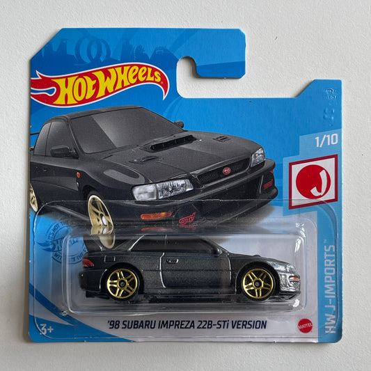 Hot Wheels '98 Subaru Impreza 22B-STI Version (Grey) Short Card (Damaged) HW J-Imports 124/250