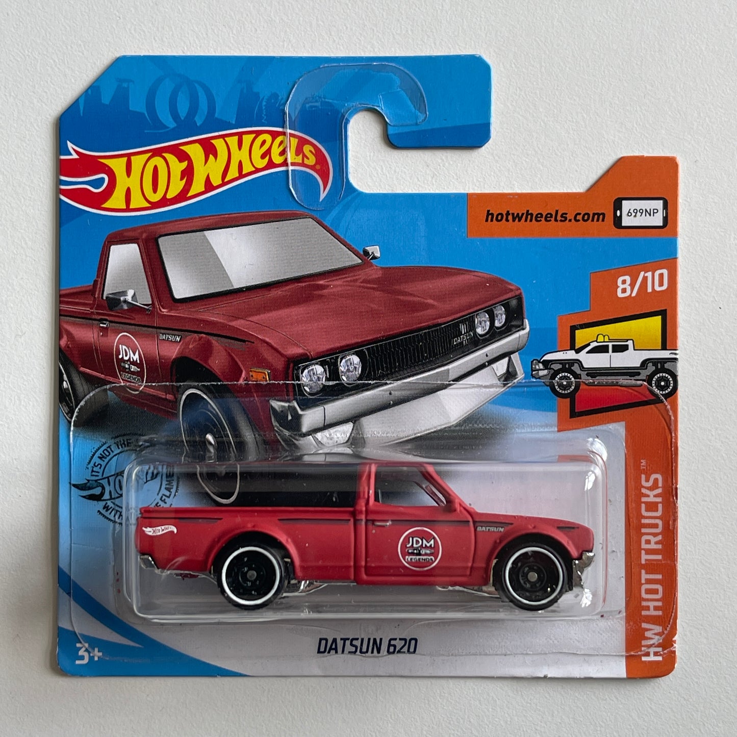 Hot Wheels Datsun 620 (Red) Short Card (Damaged) HW Hot Trucks 182/250