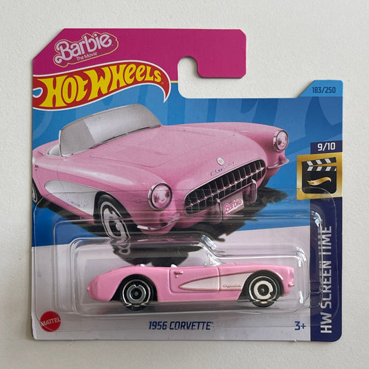 Hot Wheels Barbie 1956 Corvette (Pink) Short Card (Damaged) HW Screen Time 183/250