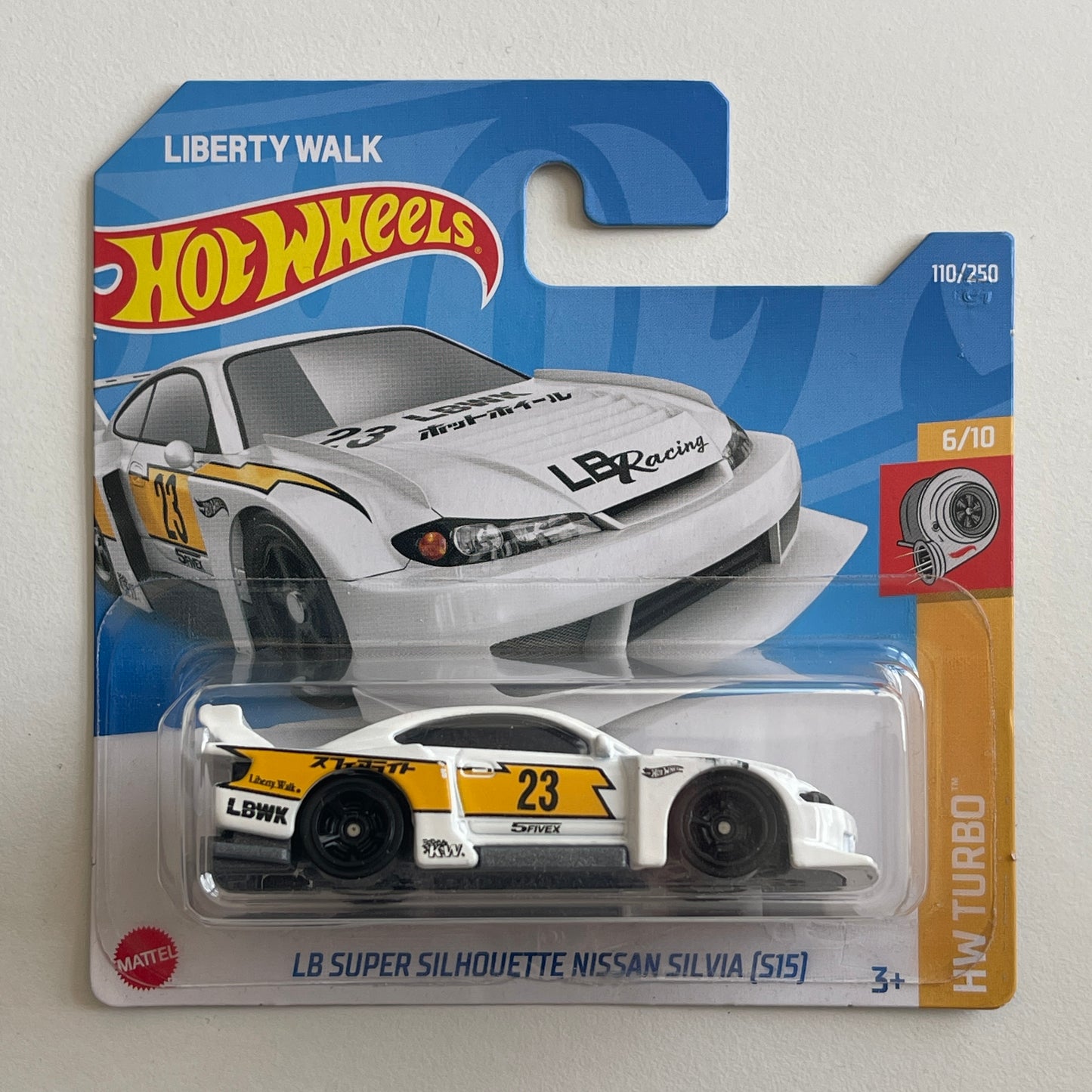 Hot Wheels LB Super Silhouette Nissan Silvia (S15) (White) Short Card HW Turbo 110/250