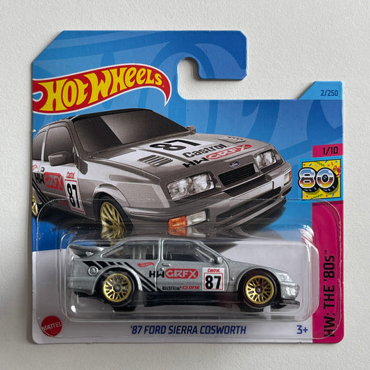 Hot Wheels '87 Ford Sierra Cosworth (Grey) Short Card (Damaged) HW The '80s 2/250