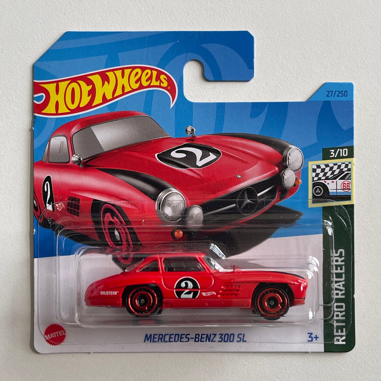 Hot Wheels Mercedes-Benz 300 SL (Red) Short Card Retro Racers 27/250