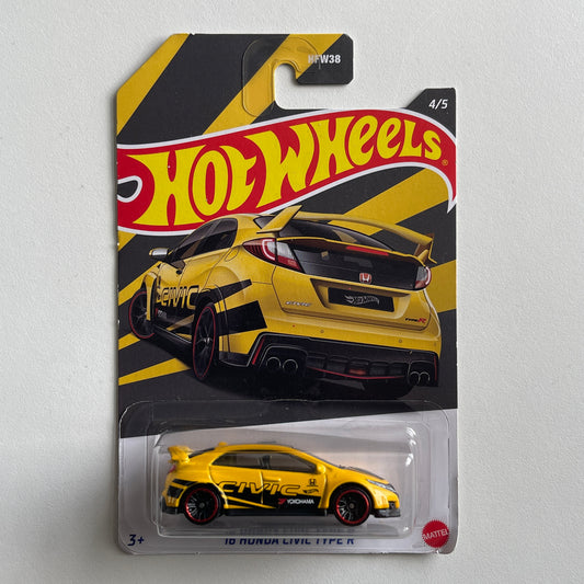 Hot Wheels '16 Honda Civic Type R (Yellow) Long Card (Damaged) Honda Series 4/5