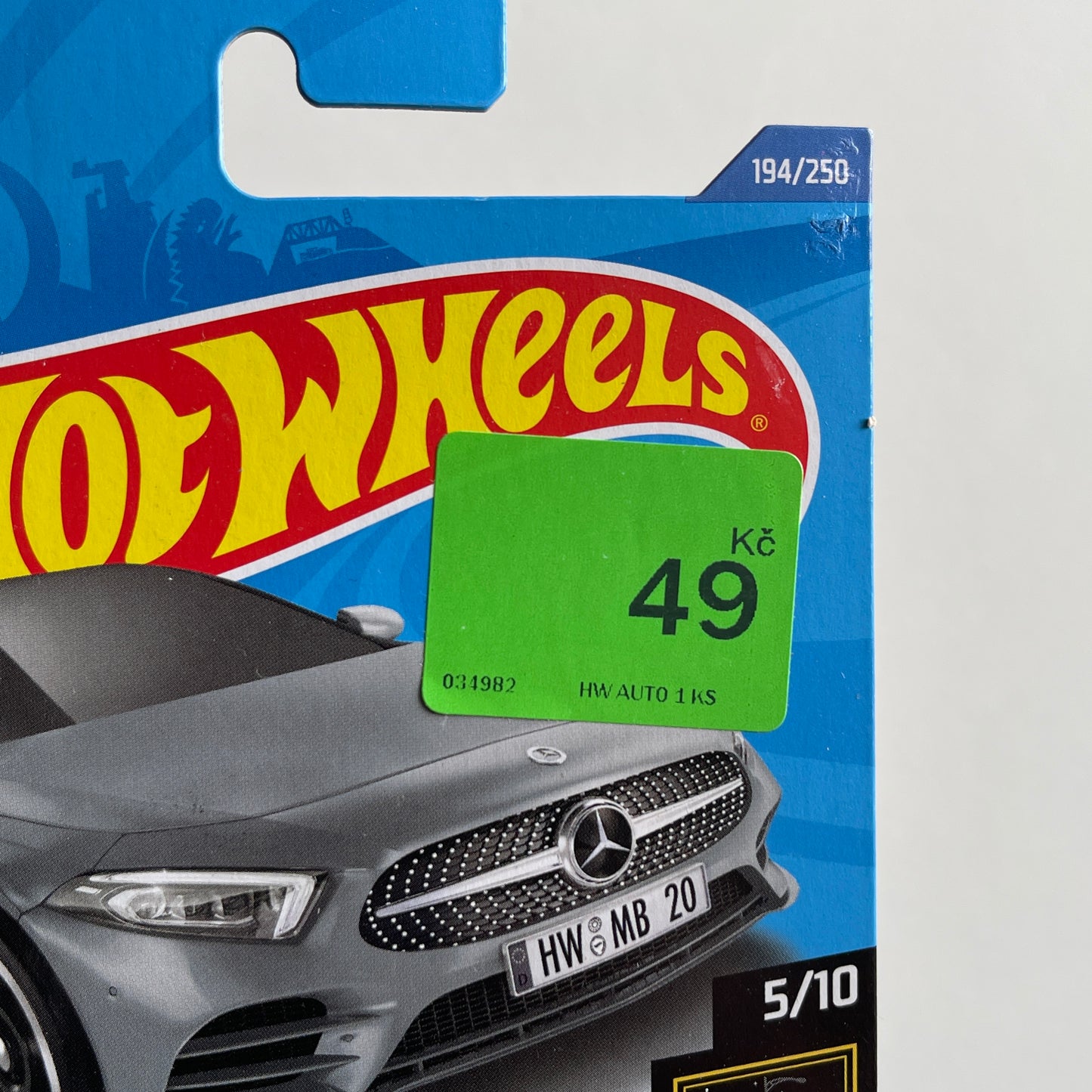 Hot Wheels '19 Mercedes-Benz A-Class (Grey) Long Card (Damaged) Nightburnerz 194/250