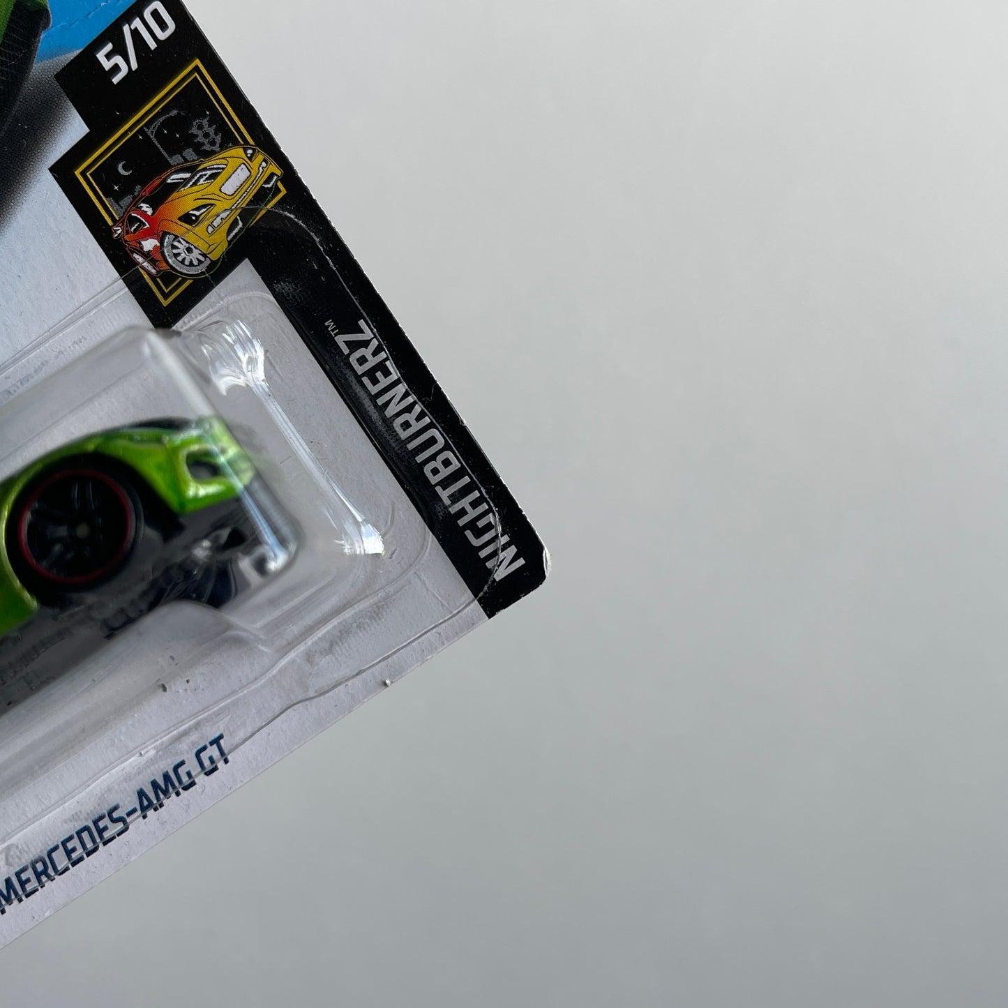 Hot Wheels '15 Mercedes-AMG GT (Green) Long Card (Damaged) Nightburnerz 264/365