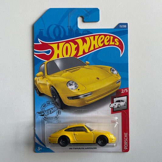 Hot Wheels '96 Porsche Carrera (Yellow) Long Card Porsche 72/250